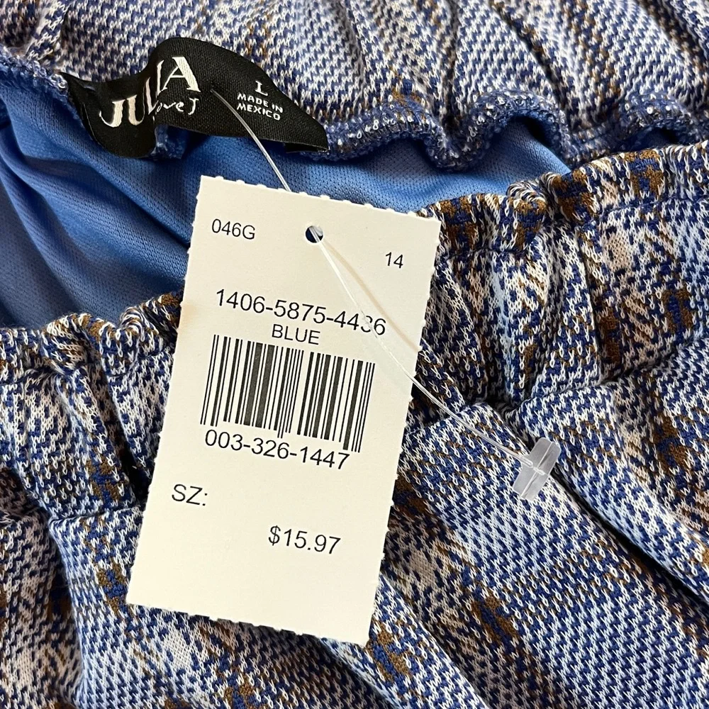 💛 NWT Blue Plaid Bubble Mini Skirt